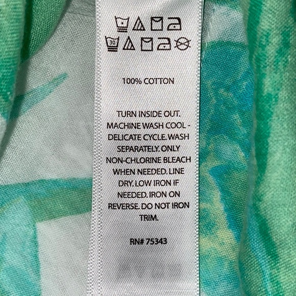 Christian Siriano Sleeveless Green Top With Plant Print Size Medium - Picture 5 of 8